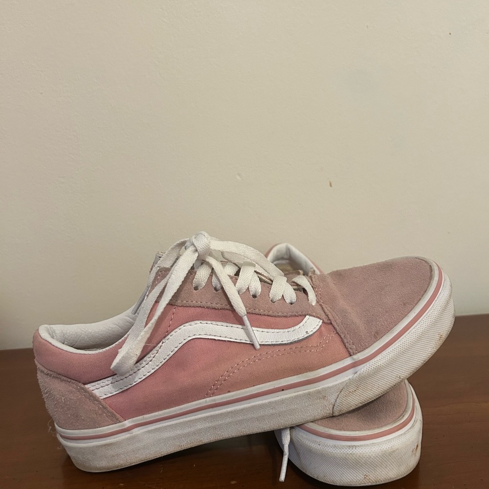 Vans Pink and White Sneakers